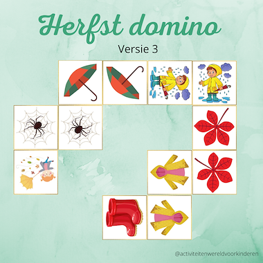 Lesmateriaal Herfst domino versie 4 van auteur Nanny Melissa