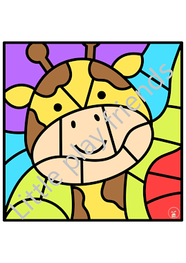 Lesmateriaal Kleuren naar voorbeeld wilde dieren van auteur Little Play Friends slide 3