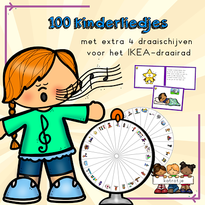 Lesmateriaal 100 kinderliedjes met 4 extra draaischijven van auteur katrotje slide 1
