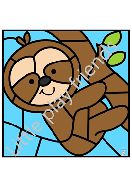 Lesmateriaal Kleuren naar voorbeeld wilde dieren van auteur Little Play Friends slide 2