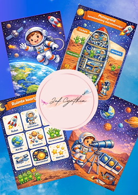 Lesmateriaal Prenten thema de ruimte 🌙🚀 van auteur Juf_Cynthia_