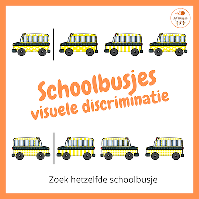 Lesmateriaal Schoolbusjes: visuele discriminatie van auteur Juf Wiezel