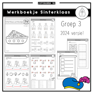 Lesmateriaal Thema Sinterklaas | Werkboekje groep 3 (versie 2024) van auteur Juf Shanna