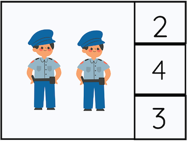 Lesmateriaal Knijpkaart cijfers politie van auteur Kleuterjuf Monique slide 1