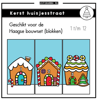 Lesmateriaal Thema kerst | Kerst huisjesstraat tot 12 van auteur Juf Shanna