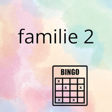 Lesmateriaal AN - mijn familie (deel 2) - spel 8: bingo van auteur Peggy Van Rompaey