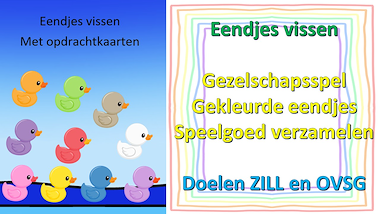 Lesmateriaal eendjes vissen - gezelschapsspel - kleurenspel van auteur Little Play Friends