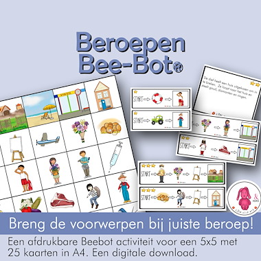Lesmateriaal BEEBOT ® mat activiteit BEROEPEN: Match voorwerp en beroep van auteur LDN Clipart