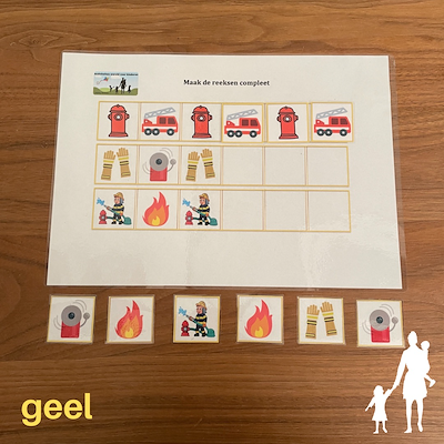 Lesmateriaal Thema brandweer - Maak de reeks compleet  van auteur Nanny Melissa slide 3