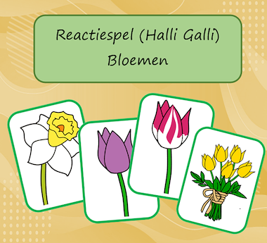 Lesmateriaal Reactiespel (Halli Galli) bloemen van auteur Jabbedabbedoe