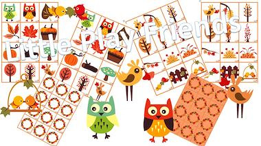 Lesmateriaal memory herfstmateriaal in herfstkleuren van auteur Little Play Friends slide 2