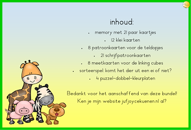 Lesmateriaal jonge dieren bundel: met 7 vrolijke inloop activiteiten van auteur JufJoyceKuenen slide 2
