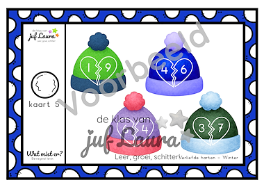 Lesmateriaal Winter - Wat mist er? - Verliefde harten van auteur De klas van juf Laura slide 2
