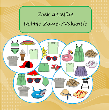 Lesmateriaal Dobble Zomer van auteur Jabbedabbedoe