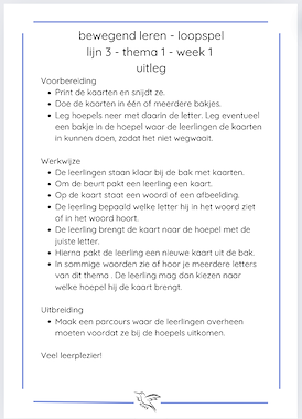 Lesmateriaal loopspel - lijn 3 thema 1 week 1 van auteur Juf Kitty B slide 4