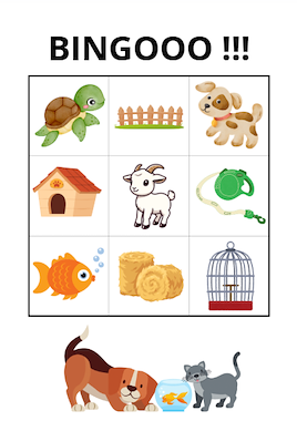 Lesmateriaal Bingo - huisdieren van auteur JufMyrthe slide 2