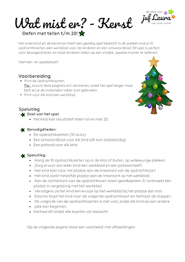 Lesmateriaal Kerst - Wat mist er? - Tellen t/m 20 (*-versie) van auteur De klas van juf Laura slide 4