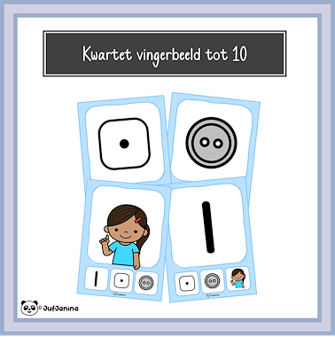 Lesmateriaal Kwartet vingerbeeld tot 10 van auteur Juf Janina