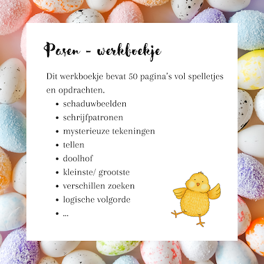 Lesmateriaal Werkboekje - Pasen/ paasvakantie - derde kleuterklas van auteur MiaenCo slide 2