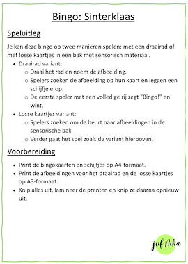 Lesmateriaal Bingo Sinterklaas van auteur Juf Nika slide 2