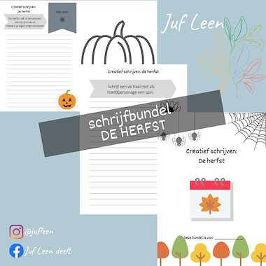 Lesmateriaal Schrijfbundel: De herfst (creatief schrijven) van auteur Juf Leen slide 2