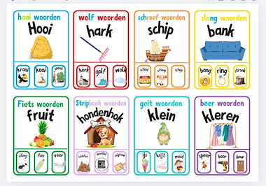 Lesmateriaal Spelling woordkaarten kwartet van auteur Juffie Sharon slide 1