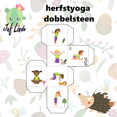 Lesmateriaal herfstyoga dobbelsteen van auteur juf Linde