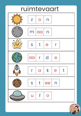 Lesmateriaal Voorbeeldkaarten letterblokjes van auteur Juf Jaleesa en juf Tessa slide 2