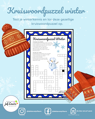 Lesmateriaal Winter - Kruiswoordpuzzel van auteur De klas van juf Laura