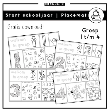 Lesmateriaal Start schooljaar | Placemat welkom in groep ... van auteur Juf Shanna