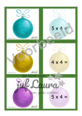 Lesmateriaal Kerst - Zaklampspel - Tafel van 4 t/m 6 van auteur De klas van juf Laura slide 2