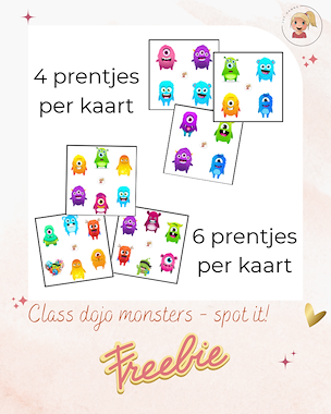 Lesmateriaal Class Dojo Monsters - spot it! van auteur Juf Hanne_ slide 2