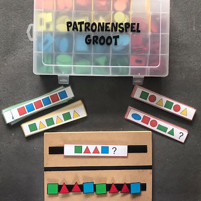 Lesmateriaal Opdrachtkaartjes voor het patronenspel van auteur Juf Nathalie_