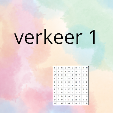 Lesmateriaal AN - het verkeer (deel 1) - spel 4: woordzoeker van auteur Peggy Van Rompaey