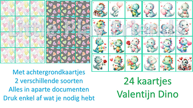 Lesmateriaal Memory - Valentijn Dino's van auteur Little Play Friends slide 2