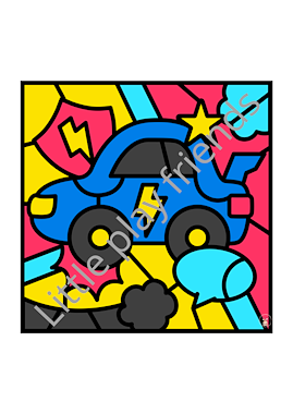 Lesmateriaal Kleuren naar voorbeeld thema superhelden van auteur Little Play Friends slide 4