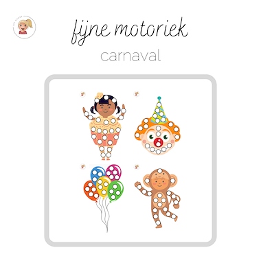 Lesmateriaal Carnaval - fijne motoriek van auteur Juf Hanne_