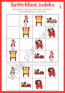 Lesmateriaal Sudoku's thema sinterklaas van auteur Little Play Friends slide 3