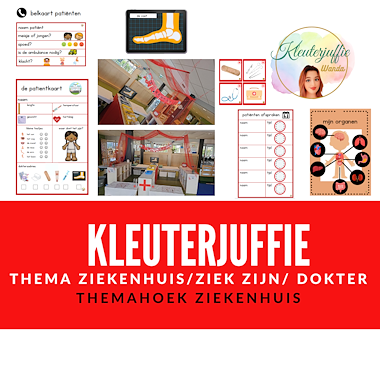 Lesmateriaal Kleuterjuffie, themahoek ziekenhuis van auteur Kleuterjuffie