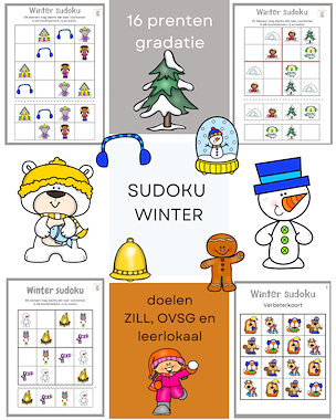 Lesmateriaal Sudoku's thema winter van auteur Little Play Friends