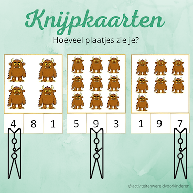Lesmateriaal De Gruffalo - Knijpkaarten tellen 1-24 van auteur Nanny Melissa