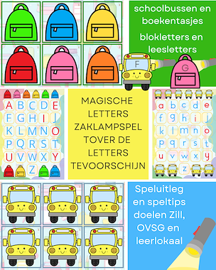 Lesmateriaal Magische letters - boekentas en schoolbus van auteur Little Play Friends
