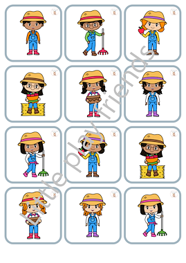 Lesmateriaal Memory thema boerderij  van auteur Little Play Friends slide 4
