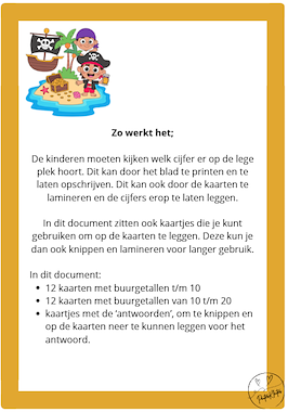 Lesmateriaal Piraten - buurgetallen van auteur PeuterKleuter slide 2