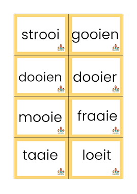 Lesmateriaal Bewegend leren met aai, ooi, oei woorden van auteur de beweegjuf slide 2