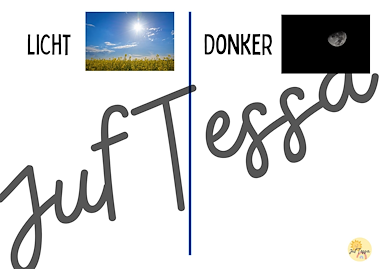Lesmateriaal Sorteren licht en donker van auteur Juf Tessa slide 3