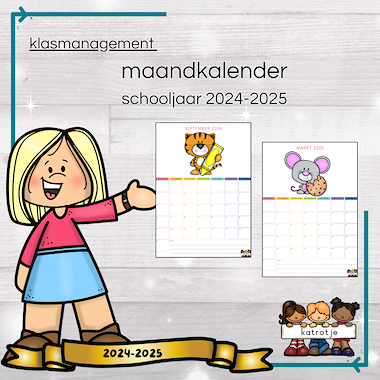 Lesmateriaal maandkalender schooljaar 2024-2025 van auteur katrotje