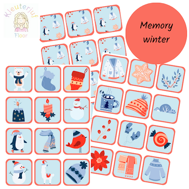 Lesmateriaal winter memory van auteur Kleuterjuf_floor