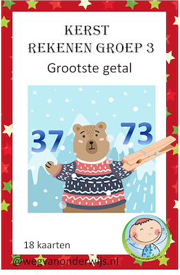 Lesmateriaal Kerst rekenen groep 3/eerste leerjaar van auteur wegvanonderwijs slide 2