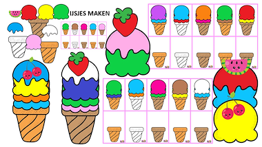 Lesmateriaal spel ijsjes maken van auteur Little Play Friends